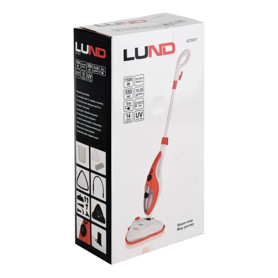 Почистващ моп с пара и UV лампа LUND, 1500 W
